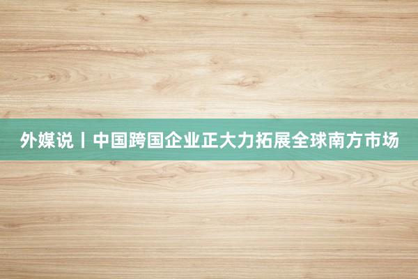 外媒说丨中国跨国企业正大力拓展全球南方市场