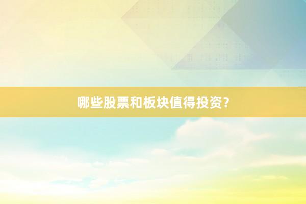 哪些股票和板块值得投资？