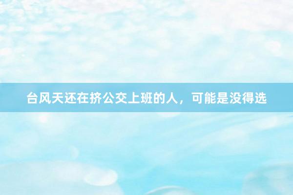 台风天还在挤公交上班的人，可能是没得选