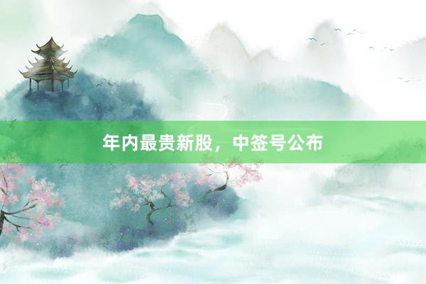 年内最贵新股，中签号公布