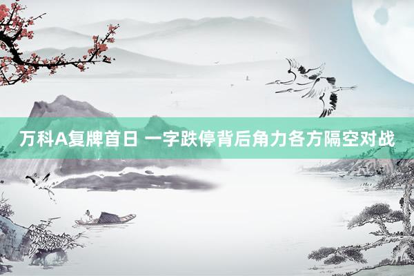 万科A复牌首日 一字跌停背后角力各方隔空对战