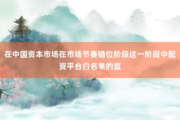 在中国资本市场在市场节奏错位阶段这一阶段中配资平台白名单的监