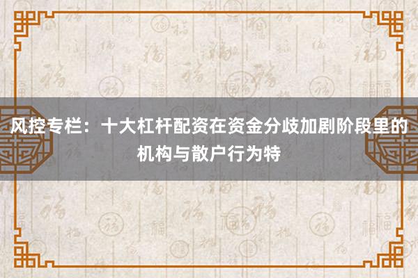 风控专栏：十大杠杆配资在资金分歧加剧阶段里的机构与散户行为特
