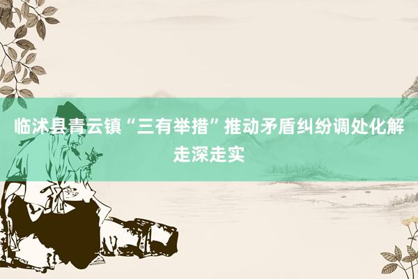 临沭县青云镇“三有举措”推动矛盾纠纷调处化解走深走实