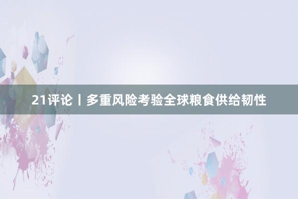 21评论丨多重风险考验全球粮食供给韧性