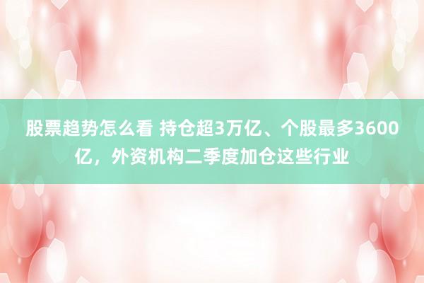 股票趋势怎么看 持仓超3万亿、个股最多3600亿，外资机构二季度加仓这些行业