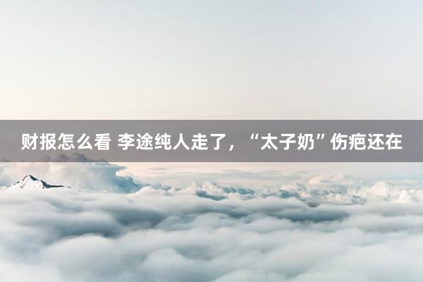 财报怎么看 李途纯人走了，“太子奶”伤疤还在