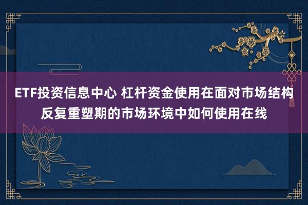 ETF投资信息中心 杠杆资金使用在面对市场结构反复重塑期的市场环境中如何使用在线