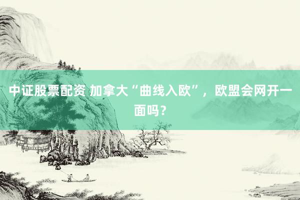 中证股票配资 加拿大“曲线入欧”，欧盟会网开一面吗？