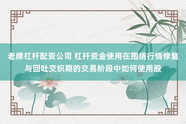 老牌杠杆配资公司 杠杆资金使用在围绕行情修复与回吐交织期的交易阶段中如何使用股